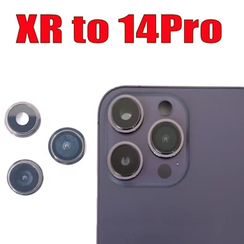 Kamu Kamera Lencséje Üveg Gyűrű Kap Fedél Keret iPhone XR 14 pro DIY Kamera lencsevédő XR, hogy 14pro cserealkatrész