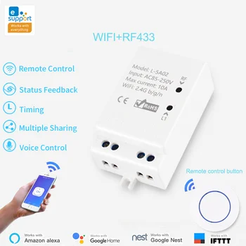 EWeLink Haza Okos WiFi RF Vezeték nélküli Kapcsoló Időzítő Hang APP Távirányító Modul Működik A Google Haza Amazon alexa, a Google Fészek