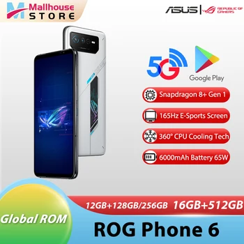 Eredeti ASUS ROG Telefon 6 5G Játék Snapdragon 8+ Gen 1 Okostelefon 360° - os CPU Hűtő 6.78
