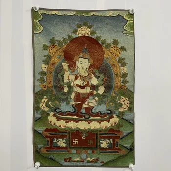 Tibet Selyem Hímzés Buddha Buddha Tangka Festmények Családi Fal Díszített Freskó