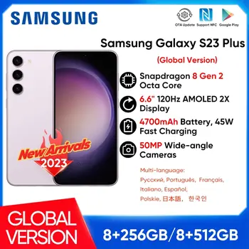 2023 Eredeti Samsung Galaxy S23 Plus Kártyafüggetlen 5G Snapdragon 8 Gen2 120Hz AMOLED 2X Kijelző Android 13