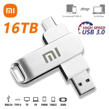 Xiaomi 2TB USB 3.0 pendrive, Nagy Sebességű pendrive 1 tb-os Fém Vízálló 16TB USB Flash Memória-Meghajtó C-TÍPUSÚ Adapter