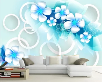 beibehang cucc de parede 3d-s Egyéni háttérkép, 3D sztereó divat kék álom sztereó virág modern háttér tapéta freskó