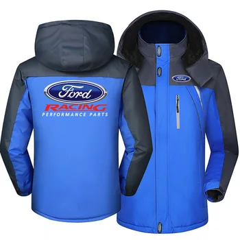 Az új Téli Divat Ford Racing Logo Férfi Polár Vízhatlan Kabátok Sűrűsödik kapucnis felső Cipzárral Meleg, Magas Minőségű Outwear