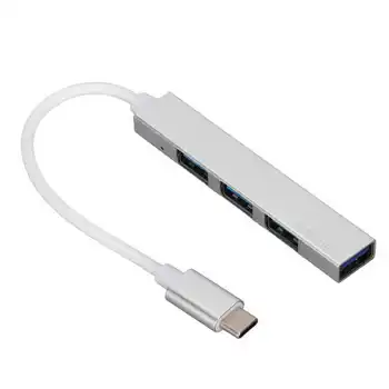 USBType C Hub 4 1 C Típusú USB 2.0, USB 3.0 Hordozható Mini Ezüst Dokkoló Állomás Asztali Laptop