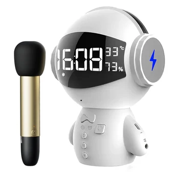 2023New Intelligens Bluetooth Hangszóró Karaoke Búza Király Hordozható Haza Ébresztőóra Számítógép Audio Mélynyomó TF AUX Születésnapi Ajándék