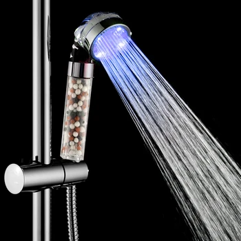 Nem Kell az Akkumulátor Króm Kivitelben Kézi LED zuhanyfej
