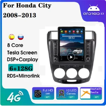 Tesla IPS+2.5 D+DSP android autó játékos A Honda City 2008-2013 4+64G GPS Navigációs SWC Audio Sztereó BT auto elektronika