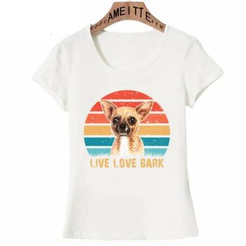 Új Nyári Női Rövid Ujjú Chihuahua Kutya, A Szerelmesek Ajándékok, Vicces Vintage Gyerekek T-Shirt Aranyos Lány Alkalmi Felsők Nő Fehér Póló