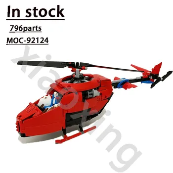 42125 Klasszikus Autóverseny Meghatározott Tégla Modell Kompatibilis az Új MOC-92124 Menő Piros Helikopter Brick Modell 796 Alkatrészek Gyerekeknek, Születésnapi Ajándék