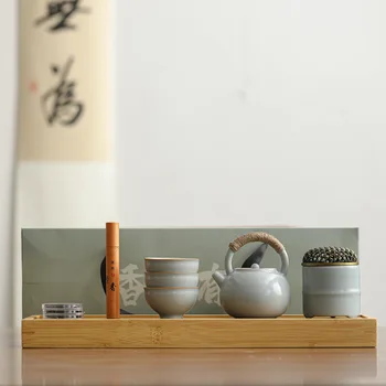 Ru Kemence Kung Fu Teás Készlet Egy Fazék Három Csésze Tea Lemez Füstölő Üzleti Tevékenységek Nyitó Ajándék, Kézzel Ajándék
