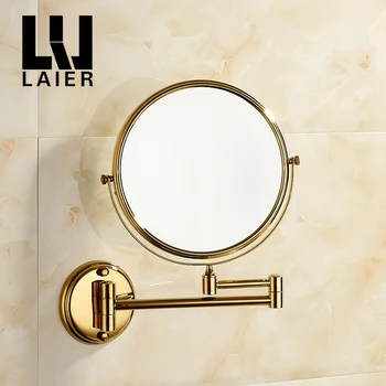 arany fürdő tükör zoom smink tükör, fürdőszoba kiegészítők, fal Nagyító Kettős Kar Kiterjesztése 8 inch
