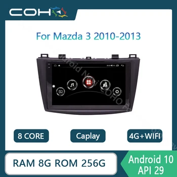 2K Képernyő Mazda 3 2010-2013 Android 10.0 Octa-Core 2000*1200 Képpontos Felbontás, 8+256G 9 Inch Autó Multimédia Lejátszó Sztereó Rádió