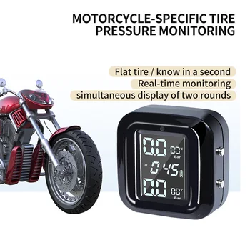 Motorkerékpár Gumiabroncs Nyomás Monitor Vezeték nélküli Motorkerékpár Nagy pontosságú keréknyomás Ellenőrző Rendszer, 2 Gumiabroncs Külső Érzékelő