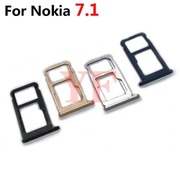 Sim Tálcát tartó Nokia 7.1 Plusz SIM-Kártya Tálca Slot Jogosultja Adapter Aljzat Javítása Alkatrész