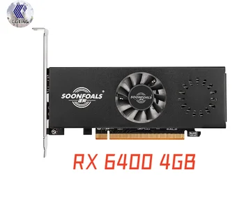 SOONFOALS Radeon RX 6400 4 GB Grafikus Kártya 16 gb / s RX 6400 4GB GDDR6 64bit 6nm Támogatja az AMD, az Intel, CPU Játék placa de videó