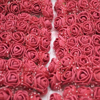 144pcs 2 cm Mesterséges Mini Hab Rózsa Virág Csokor, Esküvői Virág Dekoráció Scrapbooking Hamis Virágok Koszorú DIY Kézműves Ajándékok