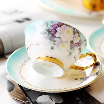 Luxus Violet Csont Kína Angol Kávéscsésze Szett Csésze Csészealj Délutáni Tea Party A Tejes Kancsó, Cukor Jar Esküvői Ajándék Haza Ivás
