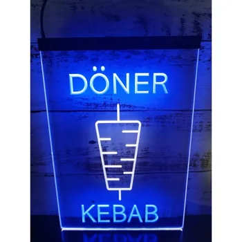 Kebabot Étterem, Kávézó, Dekoráció Bár kétszínű LED Neon felirat
