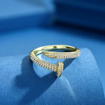 Gyönyörű Csavar, Gyűrű Női 14K aranyozott Állítható Színes Kristály Cirkon Réz Gyűrűk Női Ajándék Ékszer 2023