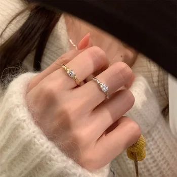 Fény Luxus Arany Színű Cirkon Gyűrűk Nők Állítható Minimalizmus Divat Ujj Gyűrű Divat 2023 Új Ékszerek, Divatos Ajándék