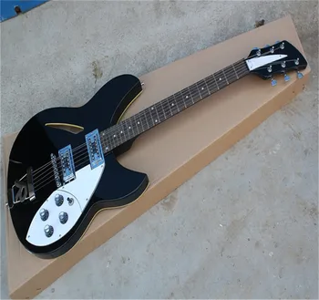 2023 FORRÓ Új érkezés rickedbacker elektromos gitár üreges kis rocker fekete szín ajándék