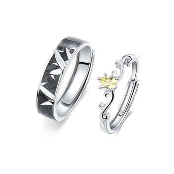 S925 Sterling Ezüst Pár Gyűrűt, a Barátnője Születésnapi Ajándék, Valentin Ajándék Kiskereskedelmi, sem Nagykereskedelmi Elfogadható