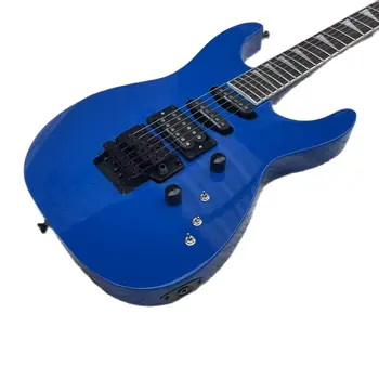 6 húros multifunkciós elektromos gitár, kék magas fényű, szállítási valódi képek, testre szabható, ingyenes kiszállítás, hogy haza