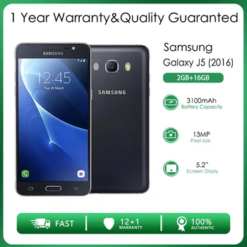 Eredeti Kártyafüggetlen Samsung Galaxy J5 (2016) J510F 4G Quad-core 2 GB RAM, 16 GB ROM 13MP 5.2