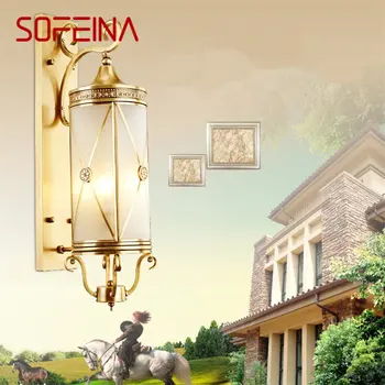 SOFEINA Északi Szabadtéri Réz Fali Lámpa LED Réz Gyertyatartó Lámpa, Kreatív Design, Dekoráció, Otthon Udvari Folyosó Folyosó