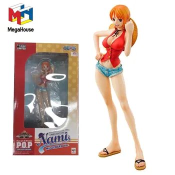 Raktáron 100% Eredeti MegaHouse Nami POP Limited Edition Egy Darab MUGIWARA Ver 22cm Gyűjthető Figura Anime Modell Játékok