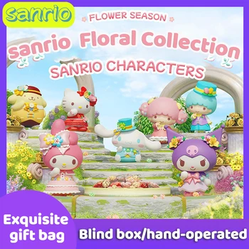 Aranyos Sanrio Valódi Virág Sorozat Díszek, Hello Kitty Cinnamoroll Kuromi Vak Doboz Ajándék, Dekoráció Lányok Gyűjtemény Új