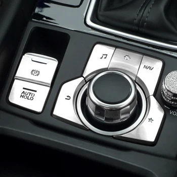 7DB Alumínium Elektronikus rögzítőfék Automatikus Parkolás Gombot, hogy Fedezze a CX-5 Mazda3 AXELA MAZDA6 ATENZA CX-3 CX-4 AUTÓS STYING
