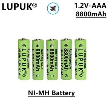 LUPUK-AAA Újratölthető Akkumulátor NI MH Típusú, 1,2 V, 8800mAh, Tartós, Alkalmas Játékok, Számítógépek, Távirányító, Stb.