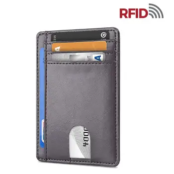 Slim RFID-Blokkoló Bőr Pénztárca Minimalista Hitelkártya, Pénz, Táska Kártya Tartóját Forró Új