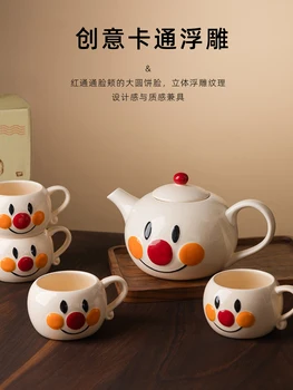 Japán Kézzel festett Kerámia Teáskanna Ajándék Doboz Tea Infúzió Háztartási, Beépített Tea Szűrő Hűtési Vízforraló teáskannában Készlet