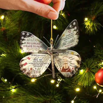 Lógó Díszek Jézus Díszek Keresztény Pillangók Kereszt karácsonyfadísz Áldás Védelem Ajándék, Dekoráció 5G