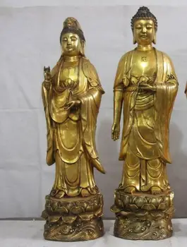 Tibeti Bronz Réz Három Szentek a Nyugat Buddha Buddha Szobor