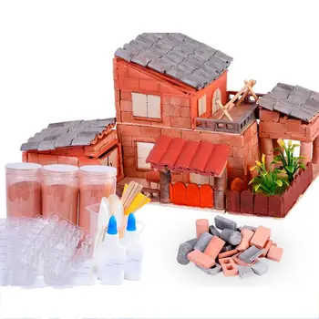 DIY Aranyos Gyakorlati Tégla Modell Homok Táblázat Épület Art Dekoráció Hordozható Kreatív, Kézzel készített Kis Ház Szilikon Öntőforma