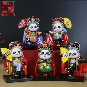 Kínai stílusú óriás panda díszek Sichuan opera panda baba kézműves Kínai jellemzőkkel ajándéktárgyak külügyi ajándékok