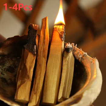 1-4db Palo Santo Természetes Füstölő Pálca Fa Elmosva Stick Aromaterápiás Éget Fa Botok Nem Illat