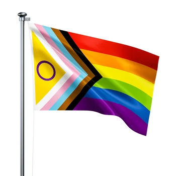 Gázláng Gatekeep Girlboss 5 x 3' Interszexuális Inclusive Büszkeség Zászló Banner 150cm x 90cm