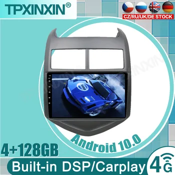 6+128G Android 10 Autó GPS Multimédia Lejátszó Chevrolet Aveo Sonic 2011-2015 autórádió GPS Navigációs 4G WIFI Carplay DSP Auto