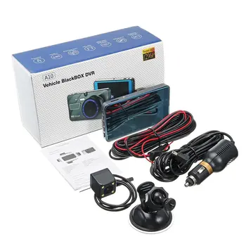 4 cm Autó DVR Dash Kamera tolatókamera, Dual Kamera Videó 1080P Teljes Ciklus Felvétel Este G-érzékelő 170 Széles Látószög