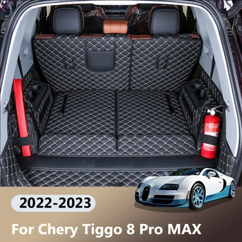 A Chery Tiggo 8 Pro MAX 2022 2023 Csomagtartóban Mat Bőr Tartós Rakomány Bélés Boot Szőnyegek Hátsó Film lakberendezési Kiegészítők