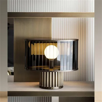 TEMAR Modern asztali Lámpa LED Kreatív Üveg Kerek Régi asztali Lámpa Otthoni Hálószoba Éjjeli Dekoráció