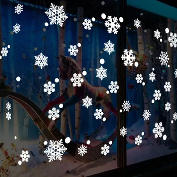 48db/sok hópehely elektrosztatikus Matrica Üveg ablak, gyerek szoba, téli otthoni dekoráció Karácsonyi Fali Matrica, Matrica háttérkép