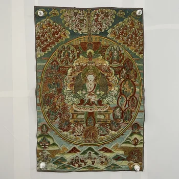 Tibet Arany Selyem Hímzés Sok Buddha Thangka Festmény Falfestmény