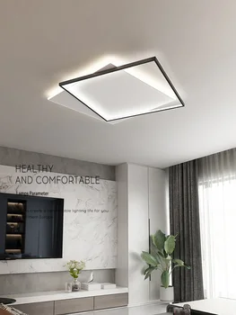 Hálószoba lámpa szögletes, minimalista ultra-vékony kreatív otthon nappali mennyezeti lámpa Északi könyv szoba lámpa, modern, minimalista