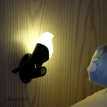 Fali Lámpa mozgásérzékelővel Led Madár Fény USB Feltölthető Fali Gyertyatartó Éjjeli Érzékelő Fürdőszoba Lámpa Tetőtéri Lépcső-Fény Érzékelő